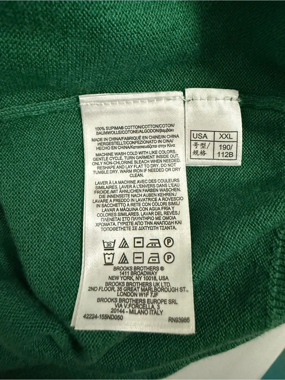 Brooks Brothers Green V-Neck Cashmere-Blend Sweater - Picture 5 of 9